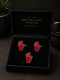 Red Fraternity Lapel Pin Set. Premium Fraternity Suit Accessories for Formal Wear