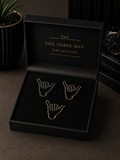 Black Fraternity Lapel Pin Set. Elegant Greek Letter Suit Pins for Men
