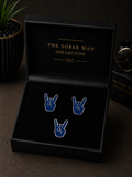 Blue Fraternity Lapel Pin Set. Stylish Greek Organization Pin Accessories