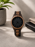 Black Dial Wooden Watch. Minimalist Men’s Luxury Watch