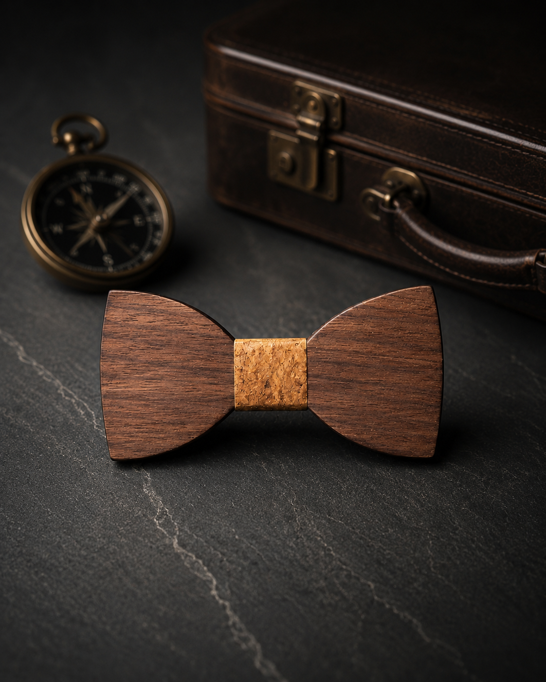 Distinguished Sartorial Bow Tie with Cork Accent