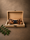 Geometric Midnight Blue Bow Tie