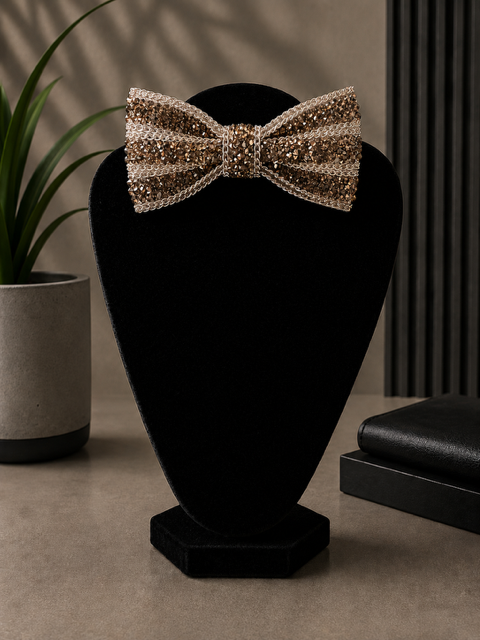 Gold Crystal Embellished Formal Bow tie
