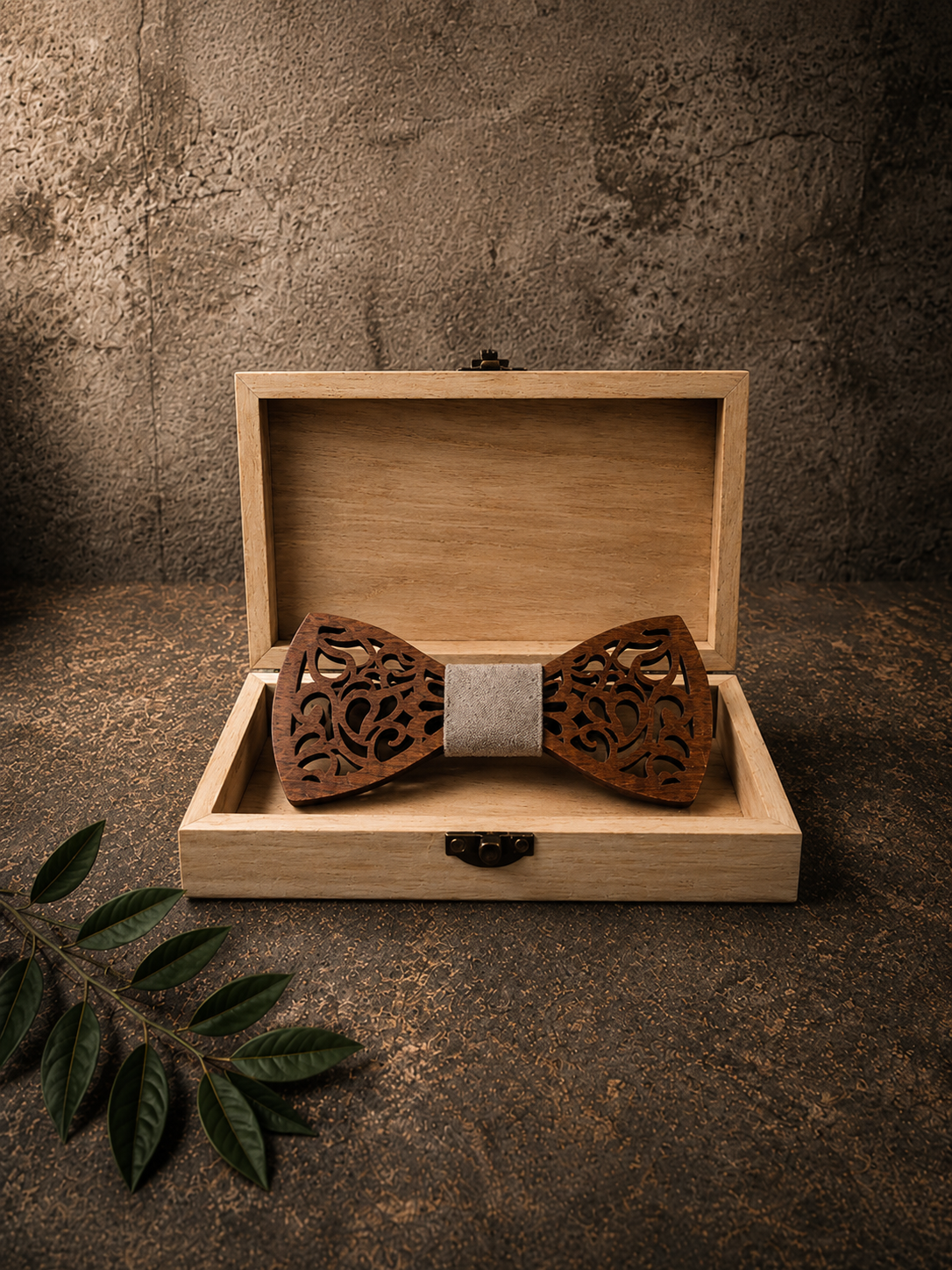 Masculine Burnished Brown and Gray Bowtie
