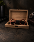 Rich Mahogany and Navy Bow Tie