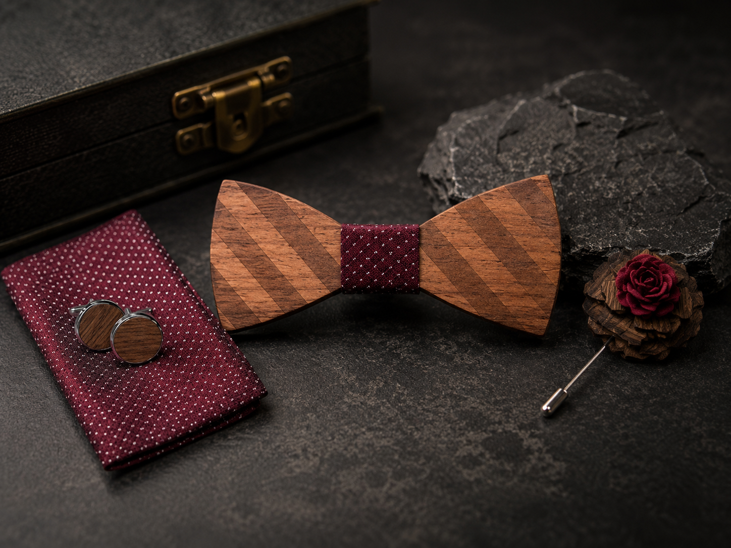 Sophisticated Mulberry Bow Tie Set