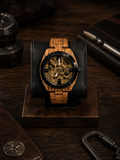 Woodgrain Skeleton Time Piece